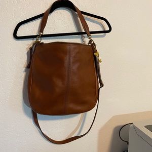 Fossil Brown Leather Crossbody Bag
